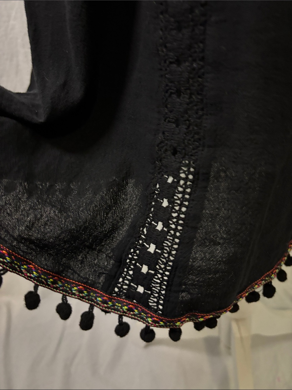 Cotton Natural Black Halter Dress Boho/Hippie (48) - Picture 4 of 7